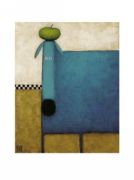 Turquoise Dog with Apple Daniel Patrick  Kessler