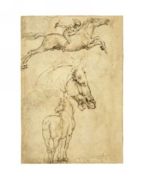 Feuilles d'etudes avec cavaliers Leonardo  da Vinci