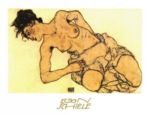Knielende Halfnaakte Egon  Schiele