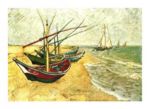 Fishing boats on the beach at Saintes - Maries Vincent  van Gogh