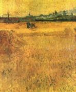 Oat field with a view of Arles Vincent  van Gogh