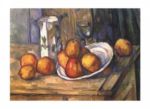 Kettle, glass and plate with fruit  (Still Life) Paul  Cezanne