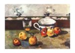Still life with apples, cup and glass Paul  Cezanne