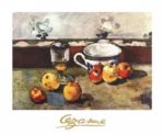 Still life with apples, cup and glass Paul  Cezanne