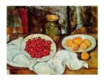 Still life with cherries and peaches Paul  Cezanne