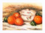 Still life with a covered dish and Orange Pierre - Auguste  Renoir