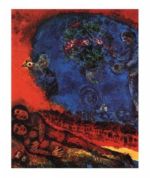 Couple of lovers on a red background Marc  Chagall