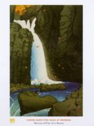 Yuki Falls at Shiobara Kawase  Hasui