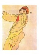 Standing woman with yellow dress Egon  Schiele