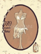 1970 ROMANTIC BIKINI Steff  Green