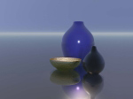 BLUE VASES WITH BOWL Trevor  Scobie