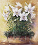WHITE LILIES IN BOWL Rian  Withaar