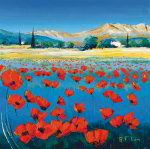 COQUELICOTS EN LUBERON Richard  Moisan