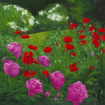 PIVOINES ET COQUELICOTS AU JARDIN Jordane  D. Grux