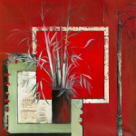 VASE NOIR AUX BAMBOUS Annie  Manero